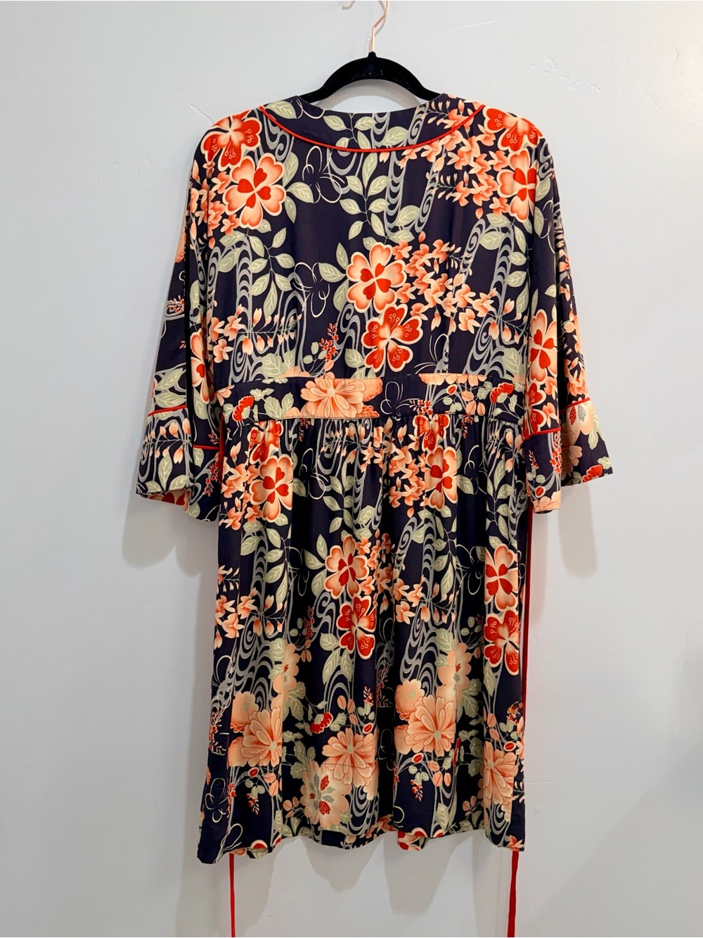 Vintage 2000s Y2K Lucky Brand Floral Kimono Sleeve Empire Waist Dress Medium - Picture 8 of 15